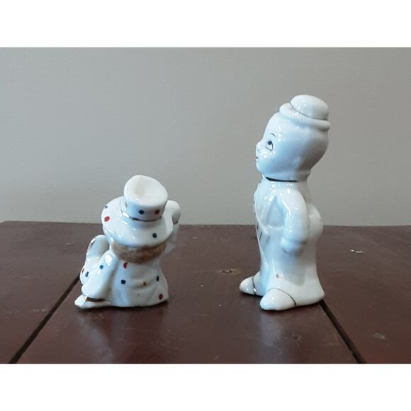 2 Vintage Porcelain Clown FIgurines - Picture 2 of 5